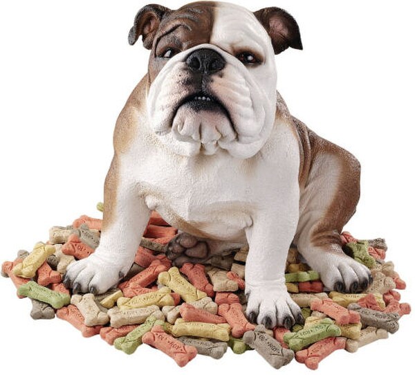 Bulldog Figurine Life size Statue realistic colored sculpture artwork